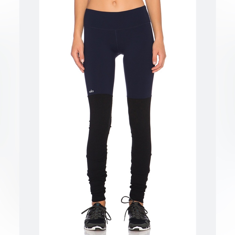 ALO Yoga Goddess ribbed legging navy / black XS